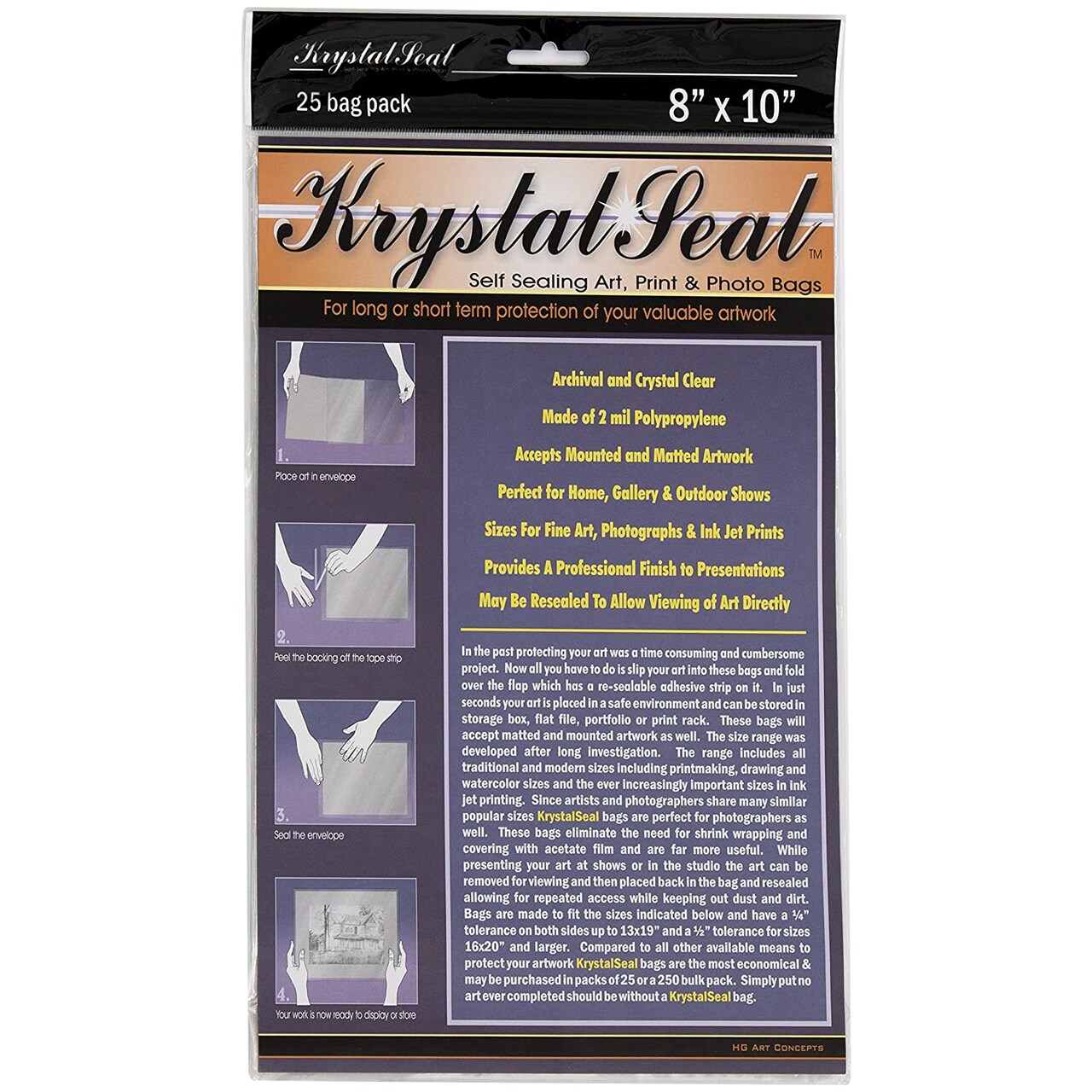 Creative Mark Krystal Seal ATC Art and Photo Bags - Archival Polyethylene Sealing Bags for Paintings, Artwork and Photo Storage